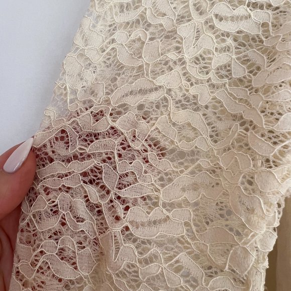Anthropologie White Lace Babydoll Midi dress - Picture 7 of 9